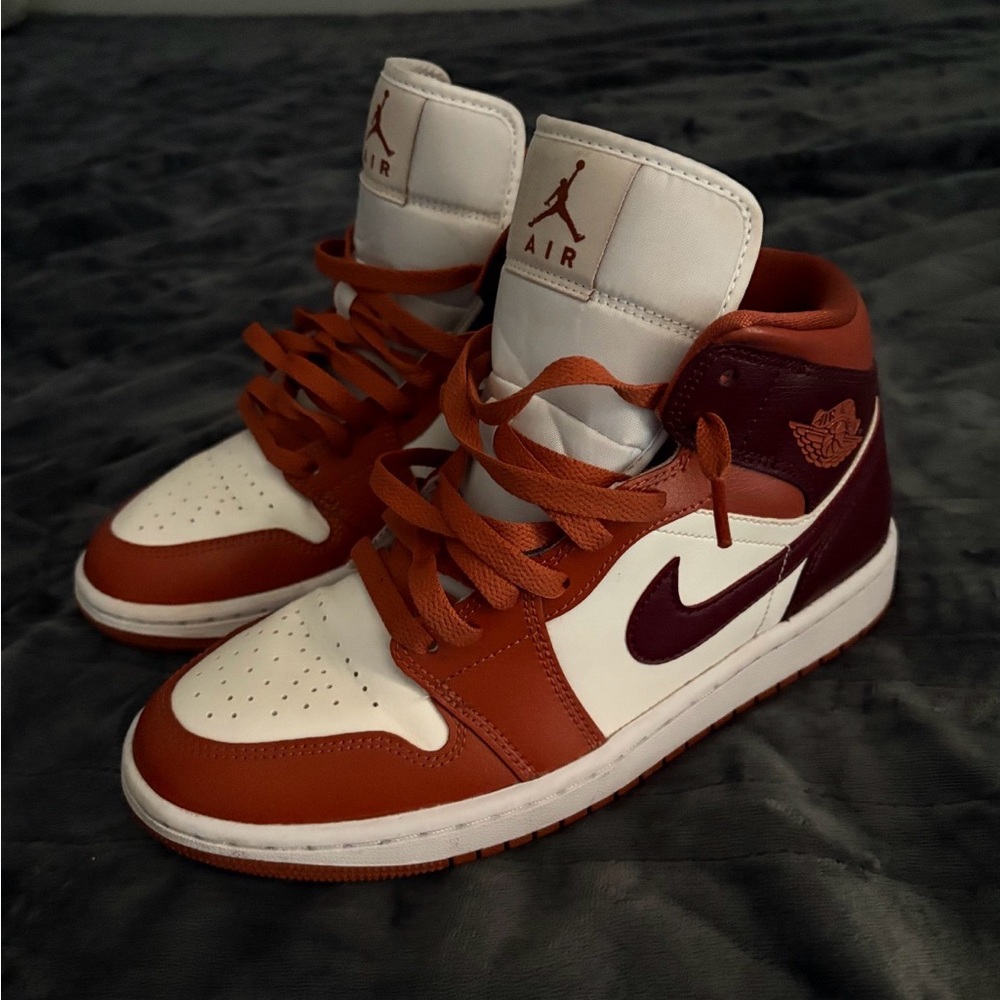 Nike Air Jordan High-Top in White and Maroon